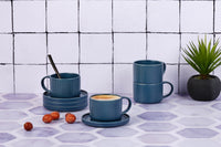 SCANDI Tasse 15cl und Untertasse Ø12cm - 8 Stück - Marineblau