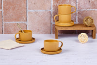 SCANDI Tasse 15cl und Untertasse Ø12cm - 8 Stück - Ocker