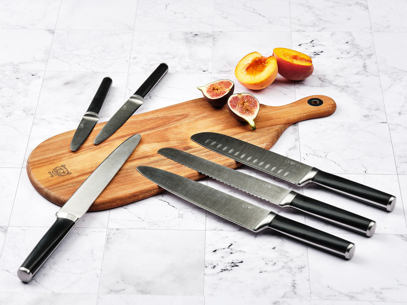 Set de 5 couteaux de cuisine + bloc aimanté