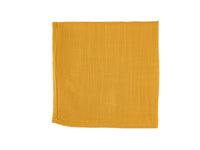 Serviette de table - 6 pièces - Lin et coton jaune moutarde