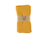 Serviette de table - 6 pièces - Lin et coton jaune moutarde