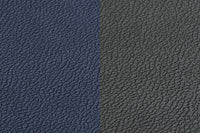 Set de table rectangulaire réversible - 6 pièces - Cuir recyclé bleu nuit et gris anthracite